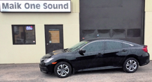 Black 2017 Honda Civic with professional dark window tint